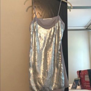 Susana Monaco Silver Sequin Dress Size 2